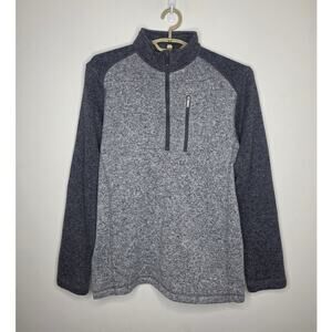 Woolrich grey colorblock long sleeve 1/4 zip pullover jacket - large